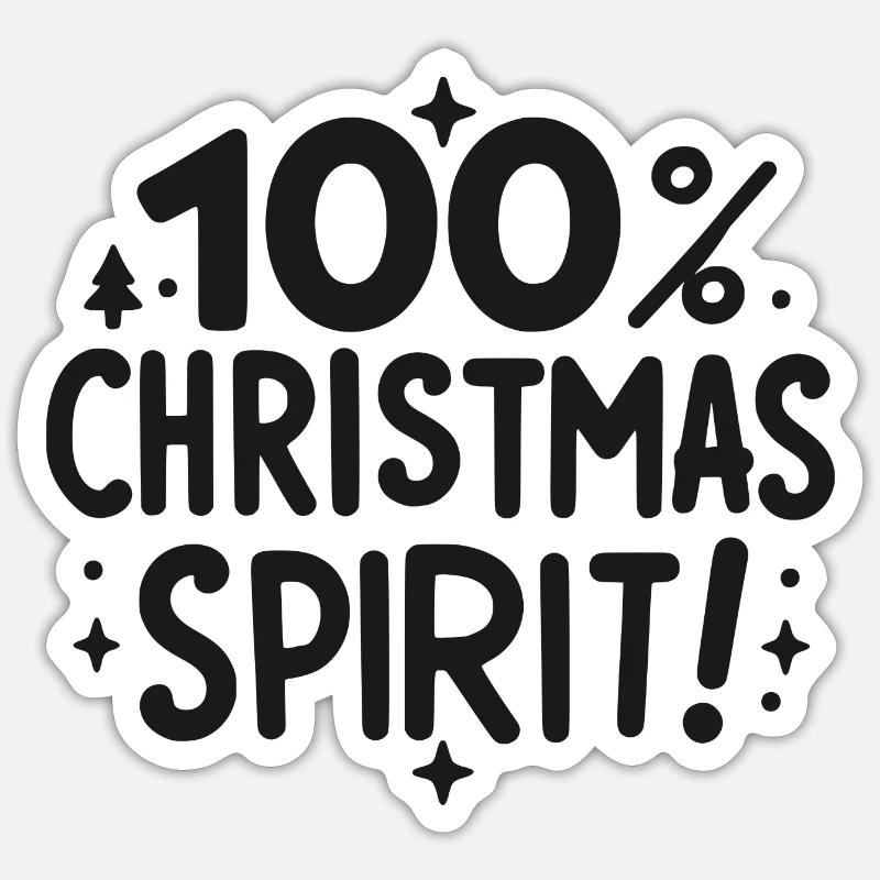 100% de Noël - Sticker taille S (10 x 10 cm) - blanc mat