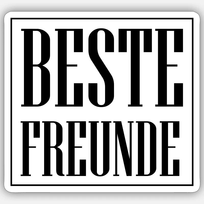 Beste Freunde Freundschaft - Sticker Größe S (10 x 10 cm) - Mattweiß