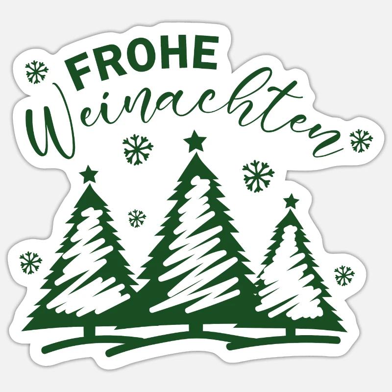 Frohe Weinachten - Sticker Größe S (10 x 10 cm) - Mattweiß