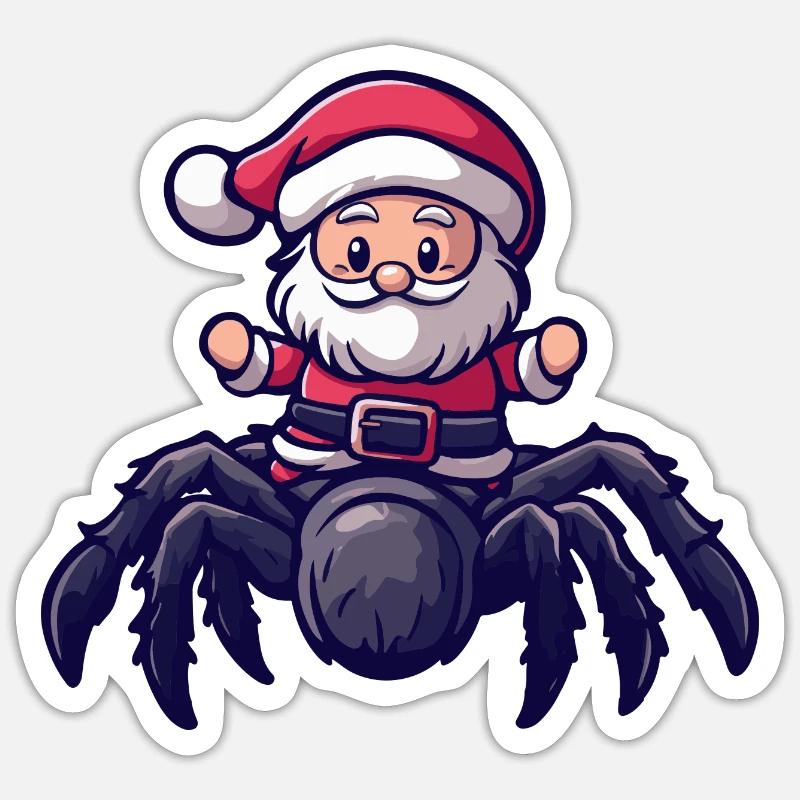 Tarantula Weihnachtsmann - Sticker Größe S (10 x 10 cm) - Mattweiß