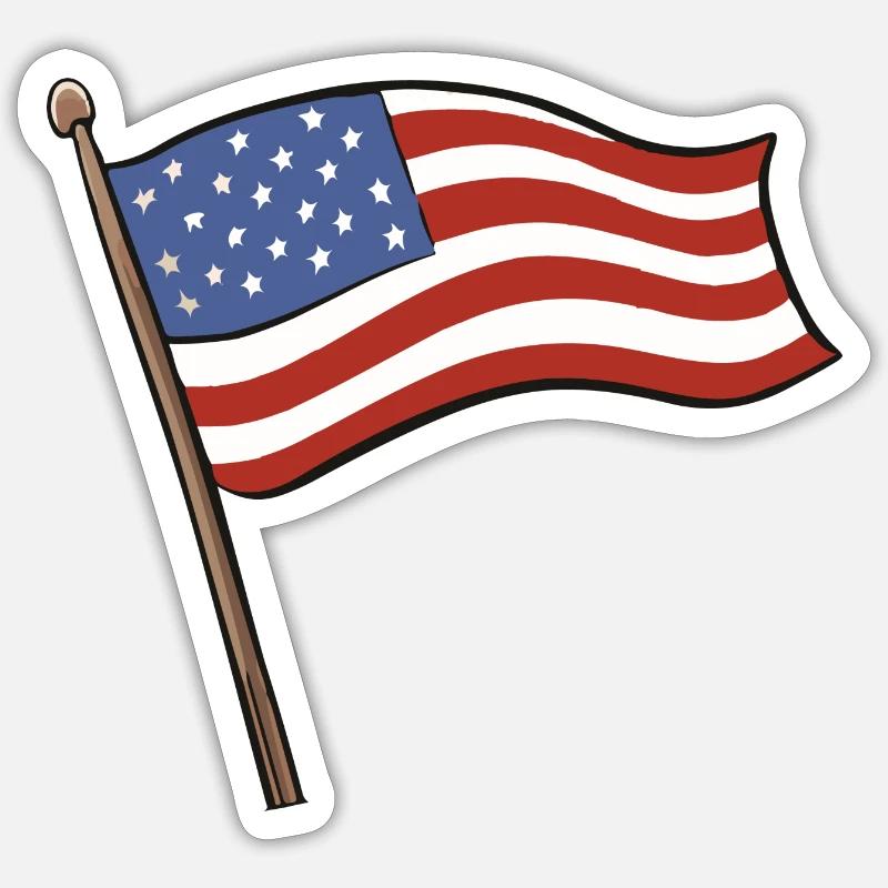 Drapeau des États-Unis Sticker taille S (10 x 10 cm)