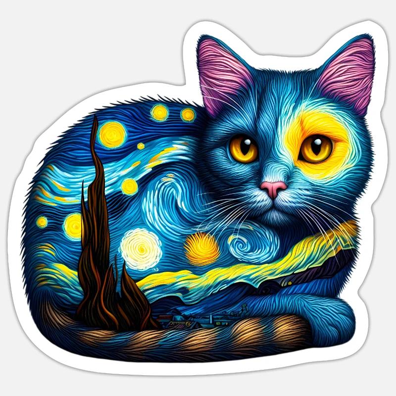 Cat - Sticker size S (10 x 10 cm) - white matte