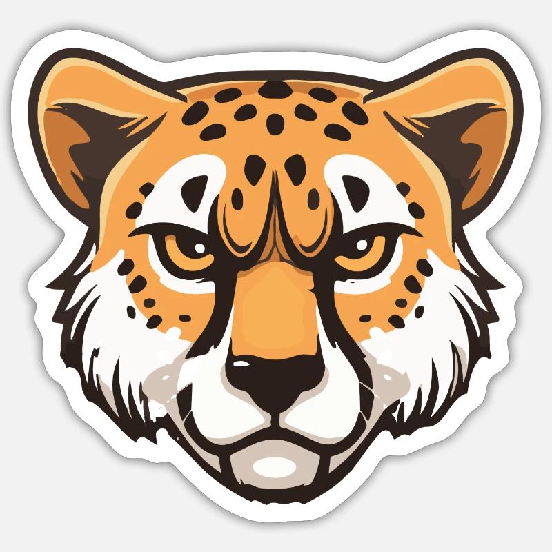 Guépard - Sticker taille S (10 x 10 cm) - blanc mat