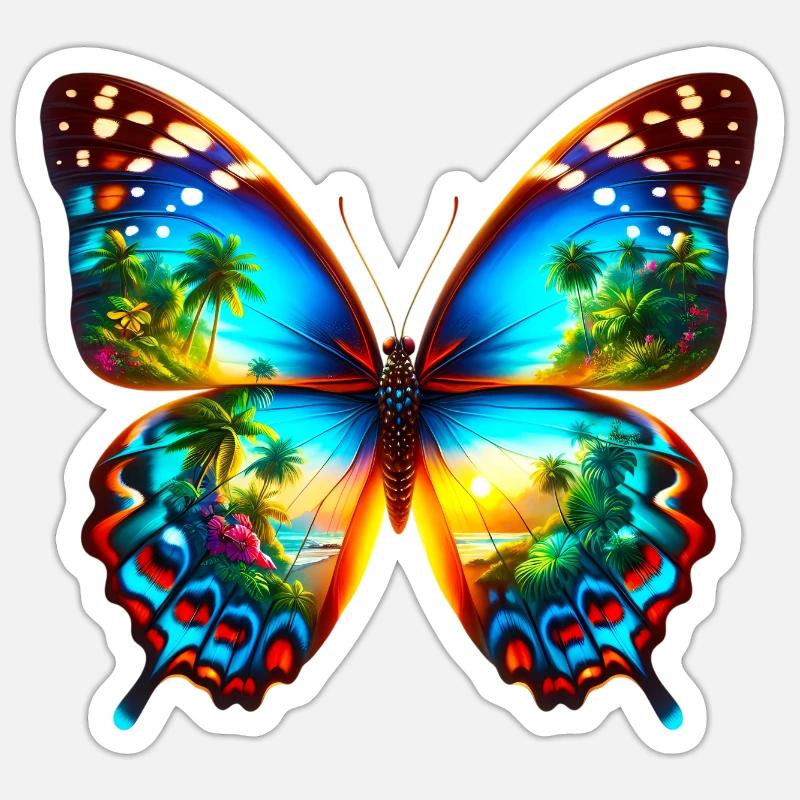 Butterfly - Sticker size S (10 x 10 cm) - white matte