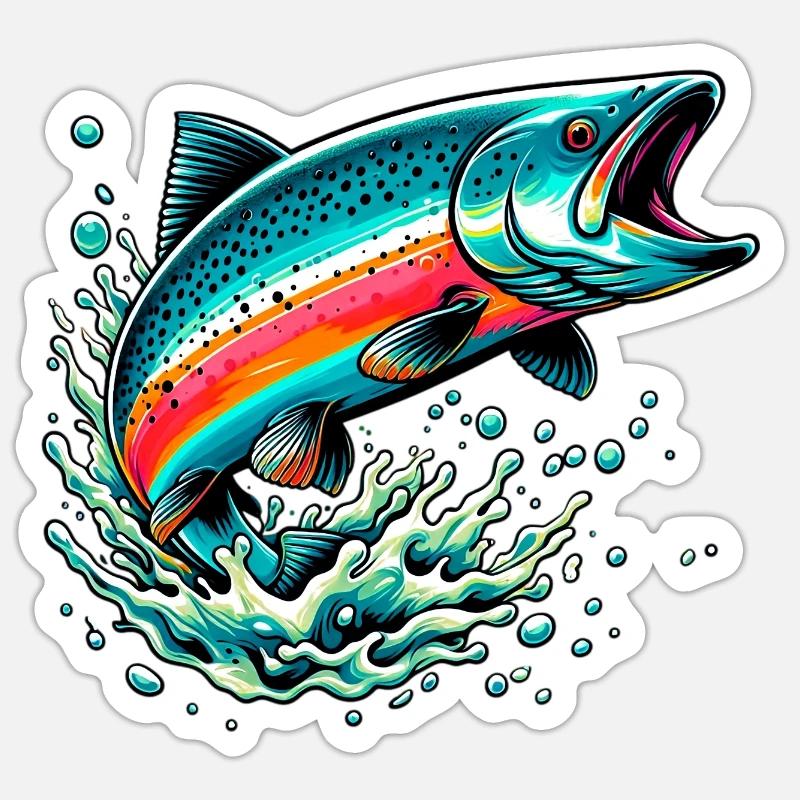 Salmone - Sticker størrelse S (10 x 10 cm) - mat hvid