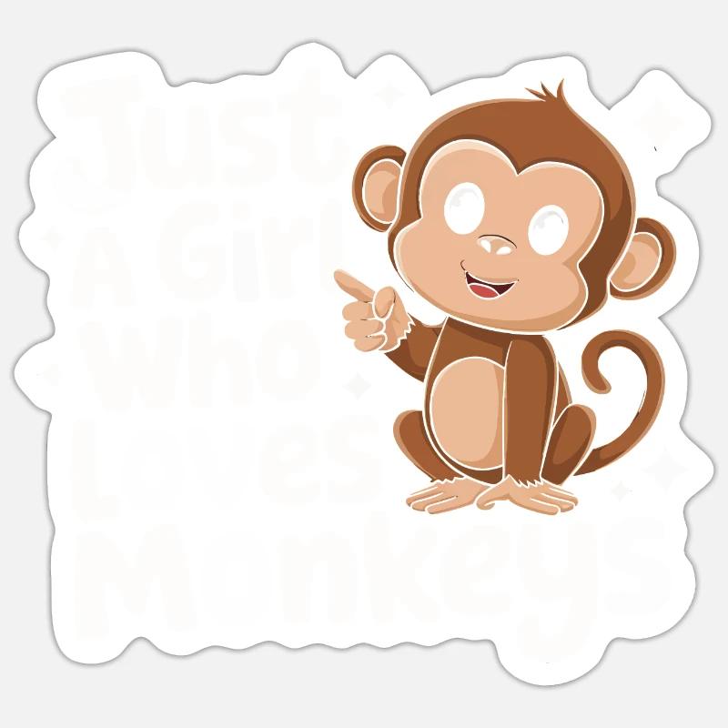 Monkey Monkey Animal Gorilla Chimpanzee Sticker size S (10 x 10 cm)