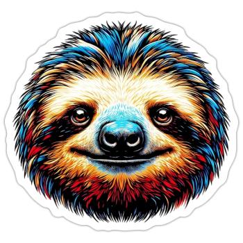 Sloth - Sticker size S (10 x 10 cm) - white matte - Front