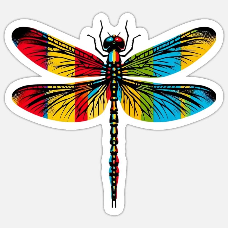 Dragonfly - Sticker size S (10 x 10 cm) - white matte