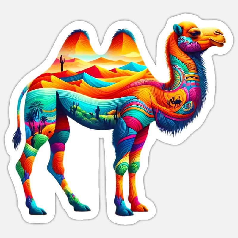 Camel - Sticker size S (10 x 10 cm) - white matte