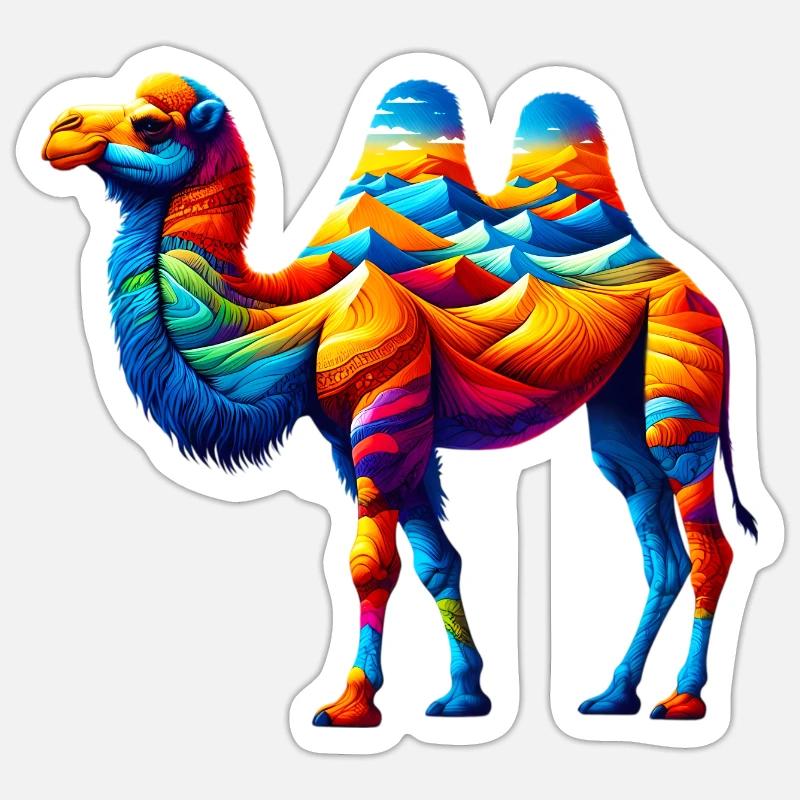 Kamel - Sticker Größe S (10 x 10 cm) - Mattweiß