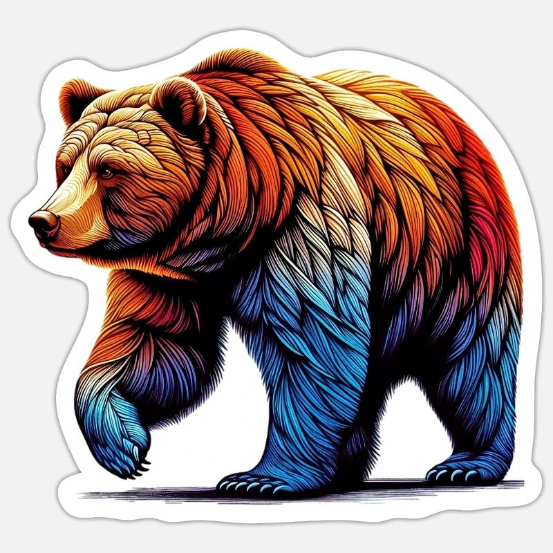 Bär - Sticker Größe S (10 x 10 cm) - Mattweiß