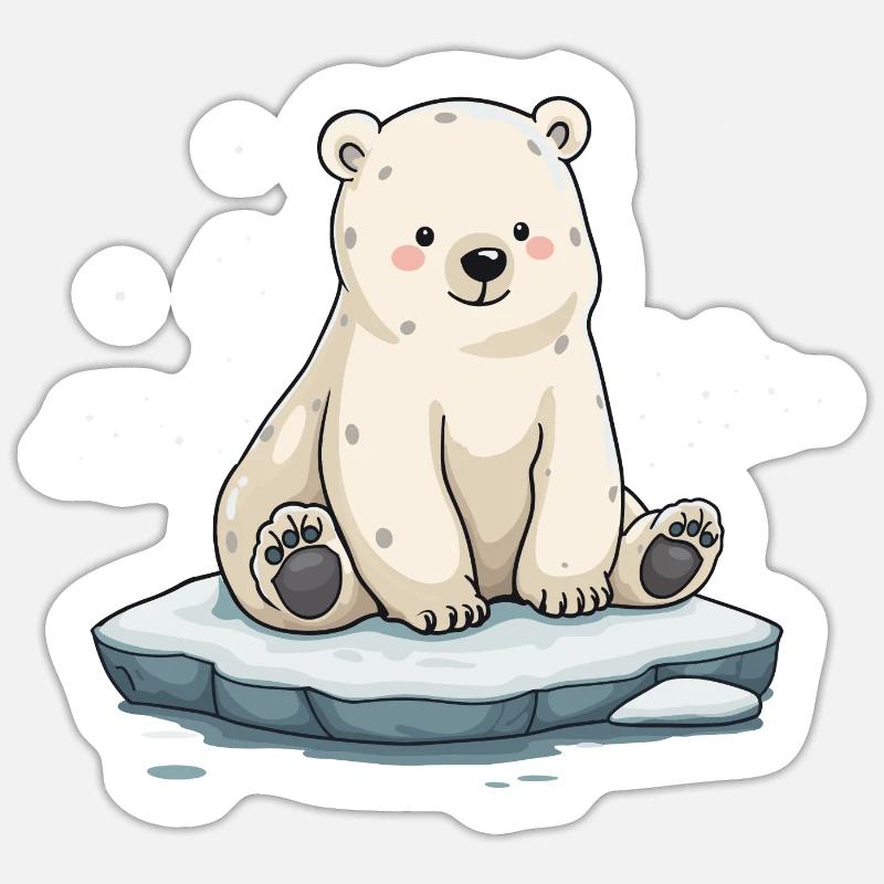 POLE BEAR - Sticker size S (10 x 10 cm) - white matte