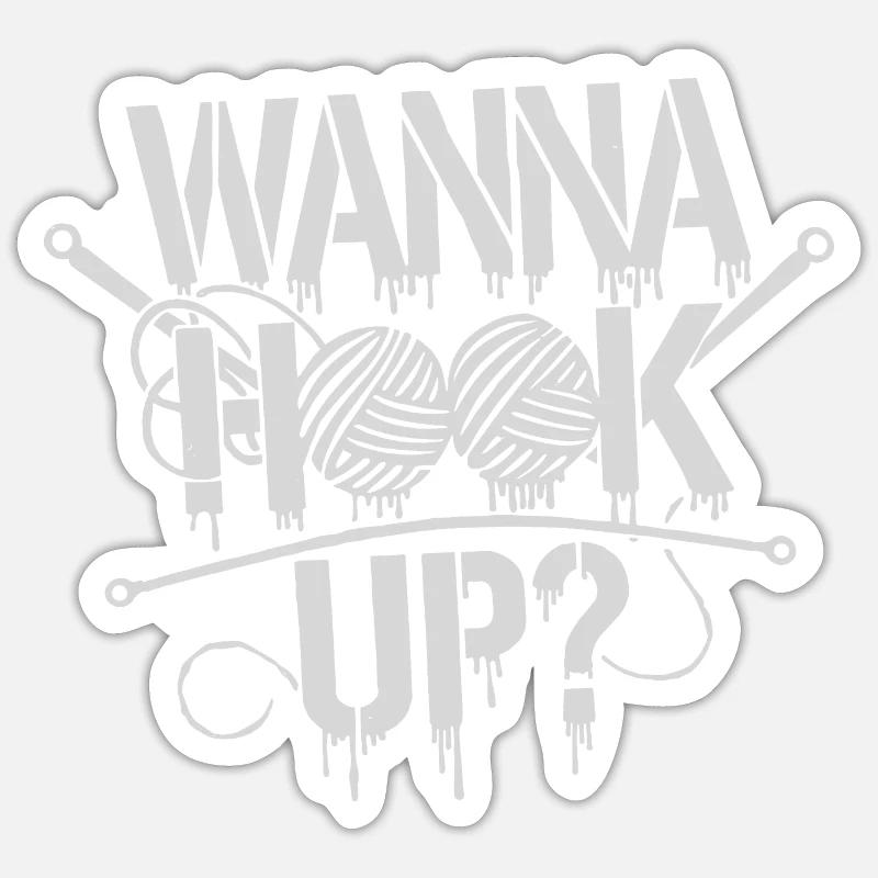 Humorous knitting - Sticker size S (10 x 10 cm) - white matte
