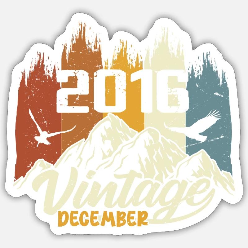 Geburtstagsgeschenk geboren im Dezember 2016 - Sticker Größe S (10 x 10 cm) - Mattweiß