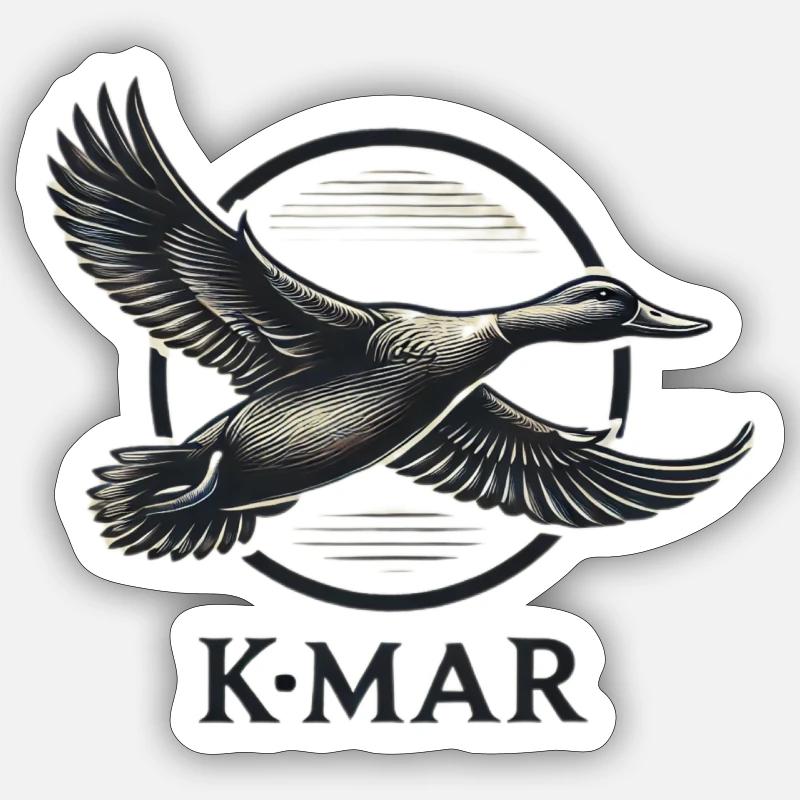 Flying Duck 1 - Sticker Größe S (10 x 10 cm) - Mattweiß