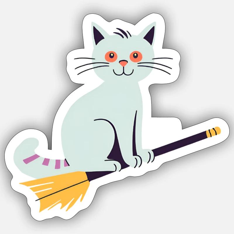 Hexen Katze Sticker Größe S (10 x 10 cm)