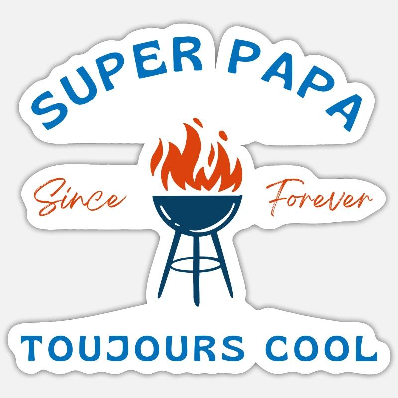 Super Dad Always Cool - Papa Geschenkidee Sticker Größe S (10 x 10 cm)