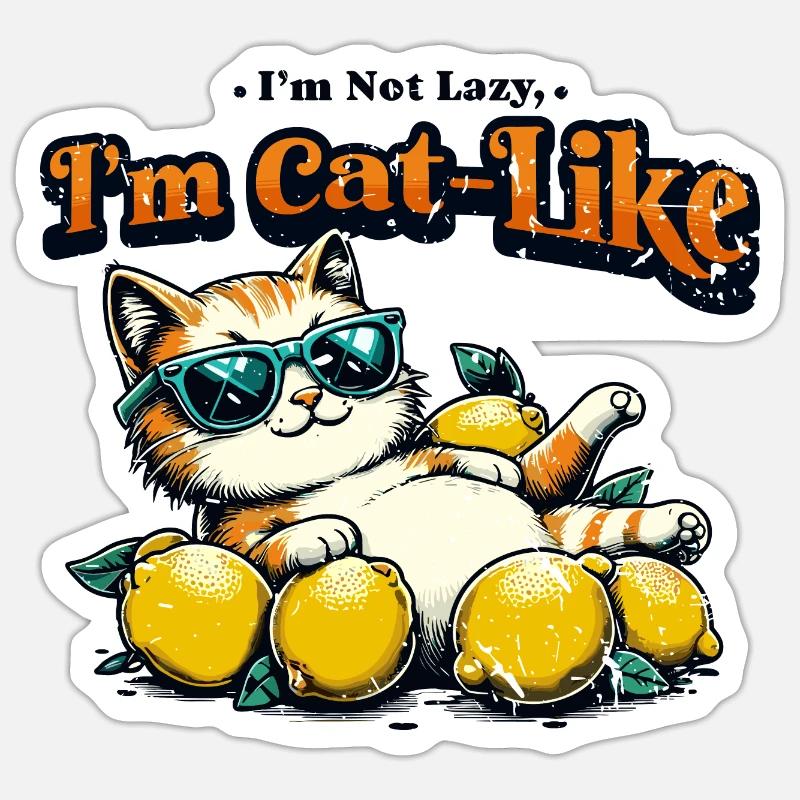 Je suis comme un chat - Sticker taille S (10 x 10 cm) - blanc mat