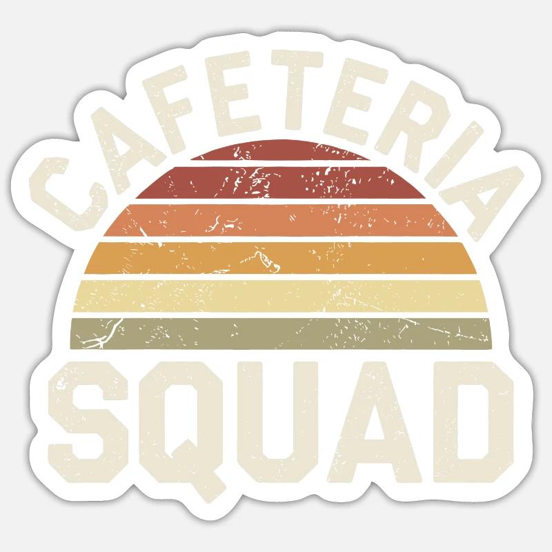 Equipe et pause déjeuner - Sticker taille S (10 x 10 cm) - blanc mat