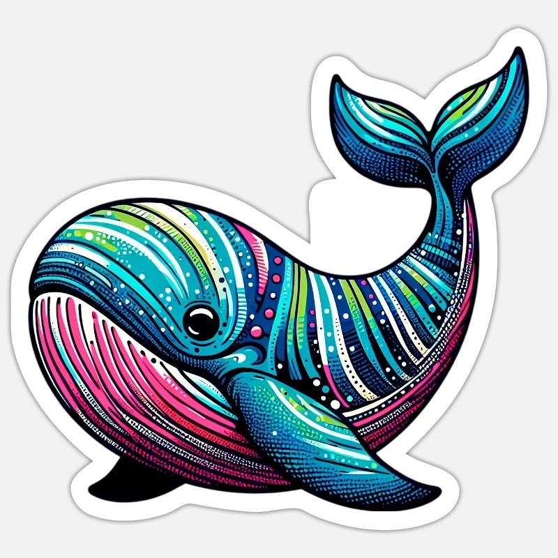 Whale - Sticker size S (10 x 10 cm) - white matte