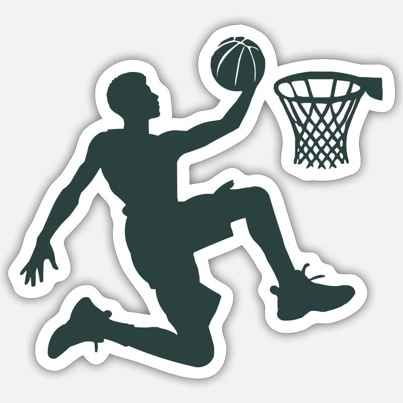 Basketteur - Sticker taille S (10 x 10 cm) - blanc mat