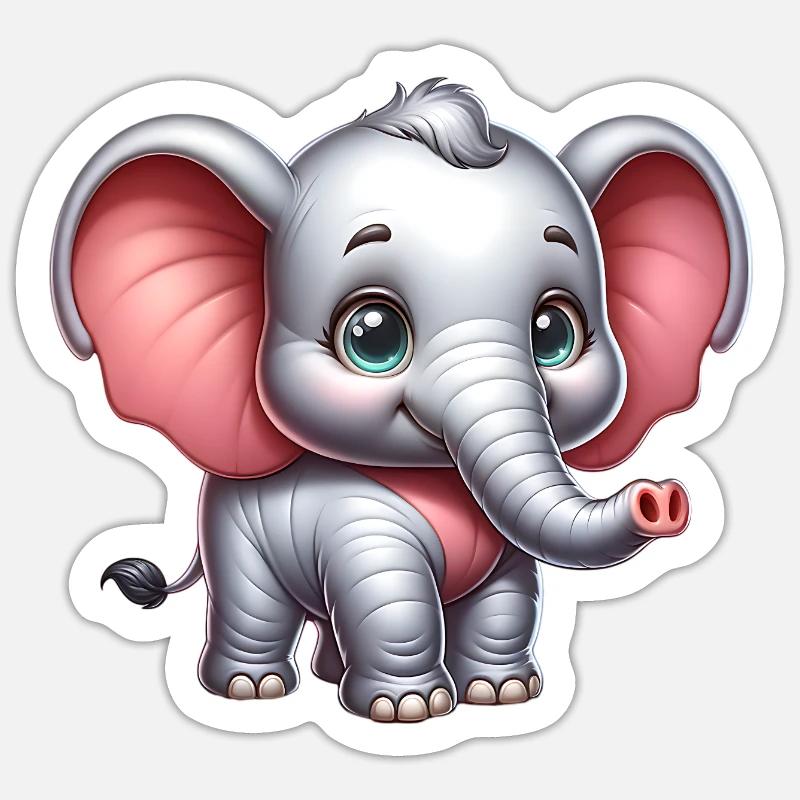 Elephant - Sticker size S (10 x 10 cm) - white matte