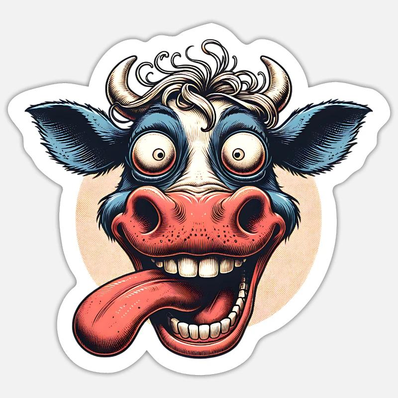 Cow Crazy - Sticker size S (10 x 10 cm) - white matte
