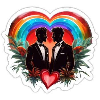 The magic of the moment: elegant cheerful silhouettes - Sticker size S (10 x 10 cm) - white matte - Front