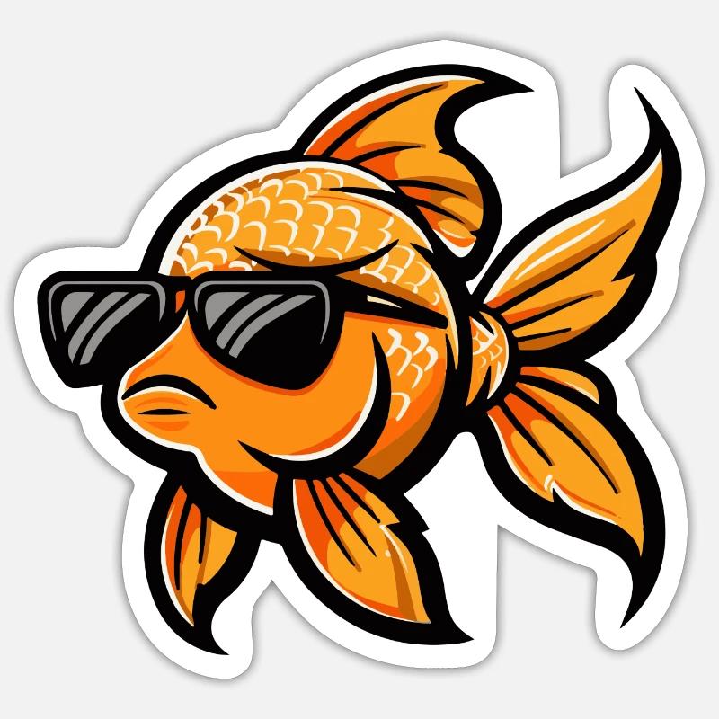Goldfish Comic Cool Sticker size S (10 x 10 cm)