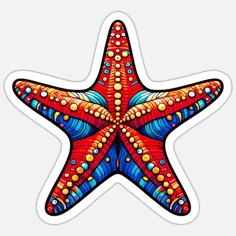Seestern - Sticker Größe S (10 x 10 cm) - Mattweiß