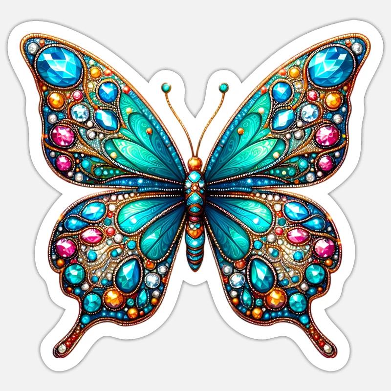 Butterfly - Sticker size S (10 x 10 cm) - white matte