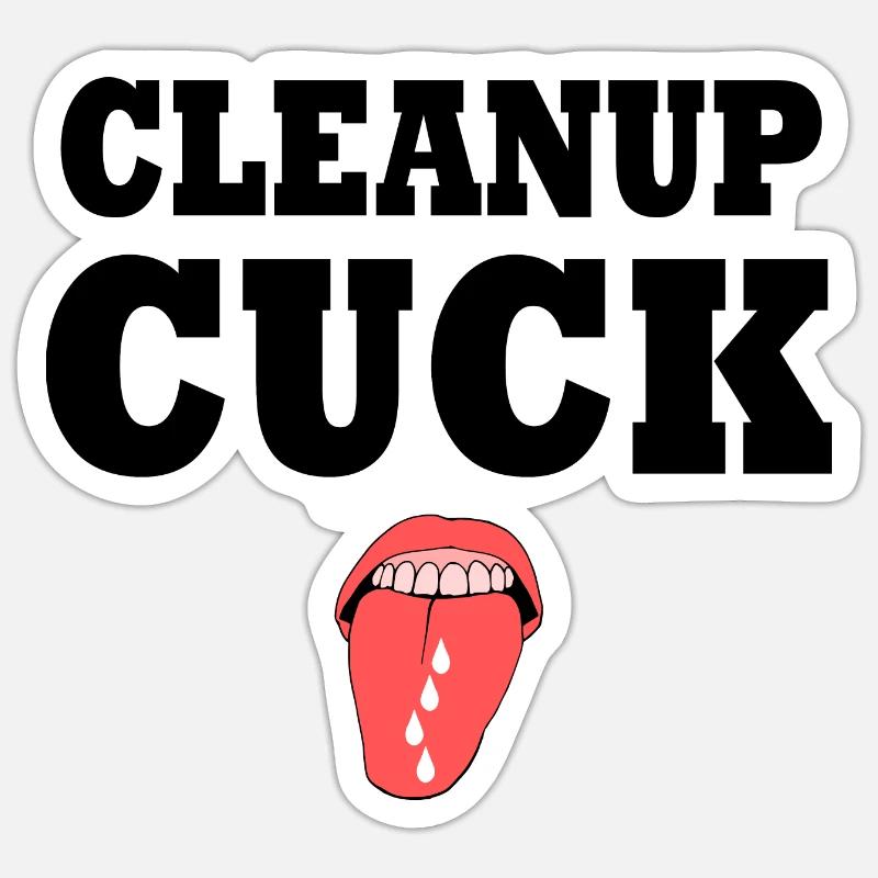 Cuckold - Sticker taille S (10 x 10 cm) - blanc mat
