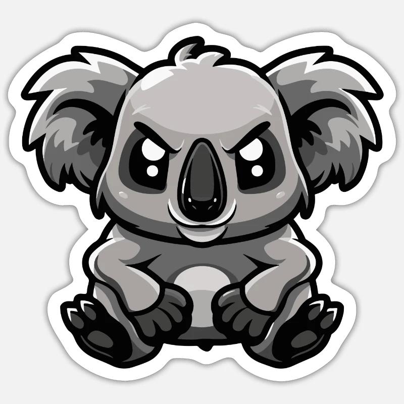 Bande dessinée Koala - Sticker taille S (10 x 10 cm) - blanc mat