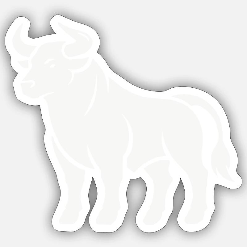 taureau - Sticker taille S (10 x 10 cm) - blanc mat