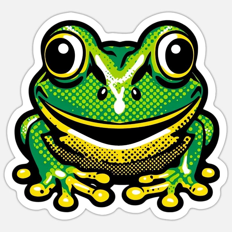 Frosch - Sticker Größe S (10 x 10 cm) - Mattweiß