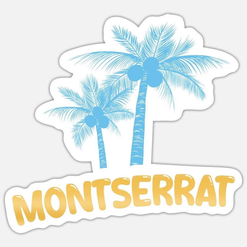 Montserrat - Sticker taille S (10 x 10 cm) - blanc mat