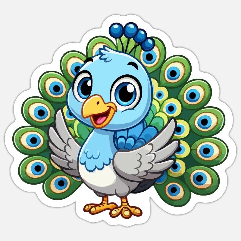 Peacock child Sticker size S (10 x 10 cm)