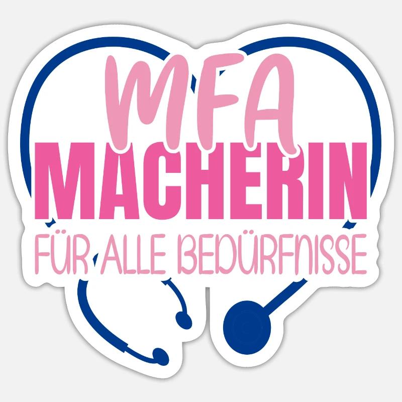 Assistant médical MFA Doer - Sticker taille S (10 x 10 cm) - blanc mat