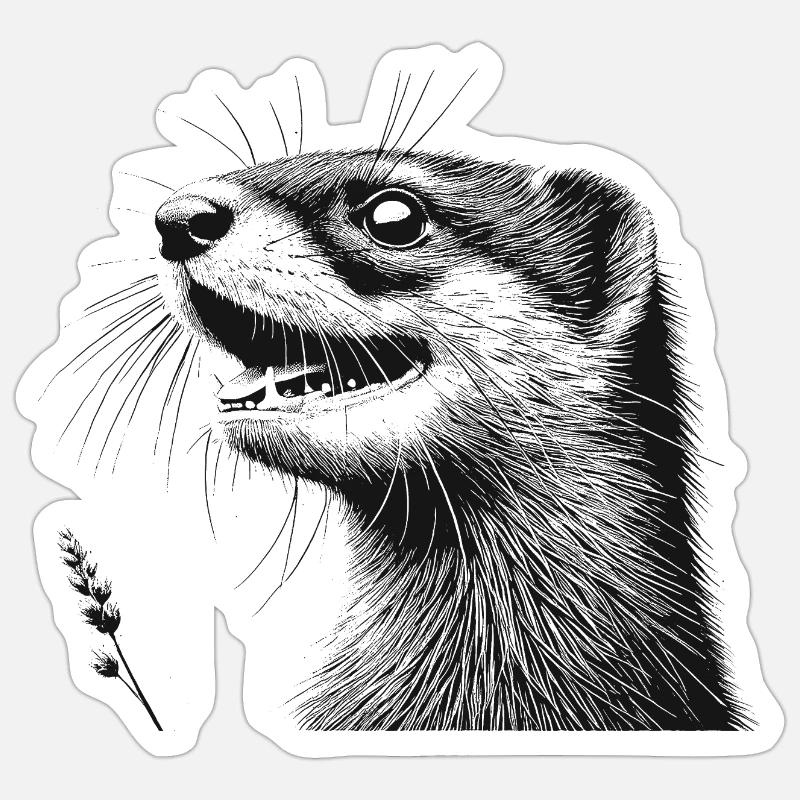 Ermine - Sticker size S (10 x 10 cm) - white matte