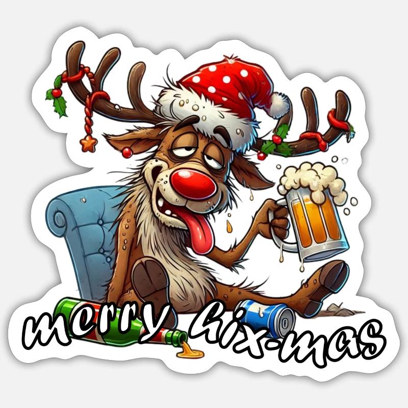 Joyeux Hix-Mas - Sticker taille S (10 x 10 cm) - blanc mat