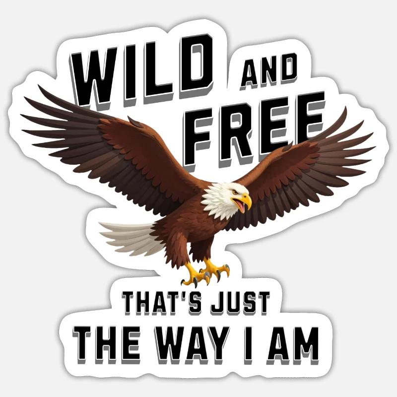 Wild and Free Eagle - Sticker size S (10 x 10 cm) - white matte