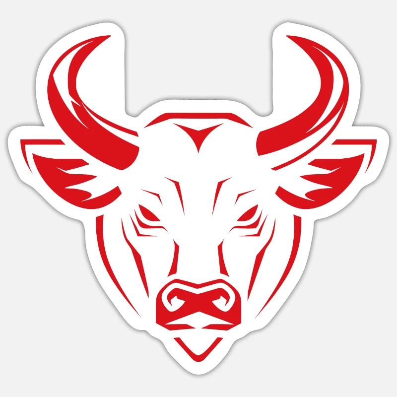 Stier - Sticker Größe S (10 x 10 cm) - Mattweiß