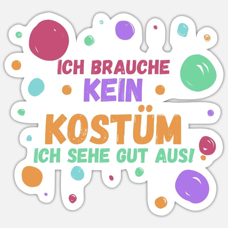 Costume de carnaval Carnaval - Sticker taille S (10 x 10 cm) - blanc mat