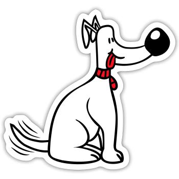 Dog Big Nose Wagging Cute Happy - Sticker size S (10 x 10 cm) - white matte - Front