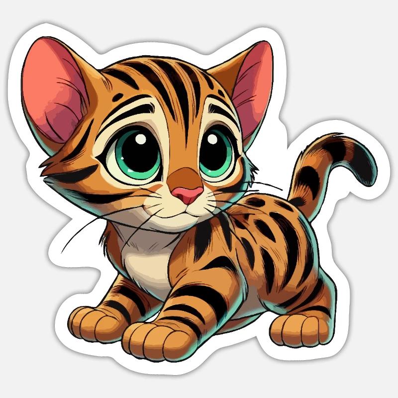 Bébé chat Bengal Sticker taille S (10 x 10 cm)