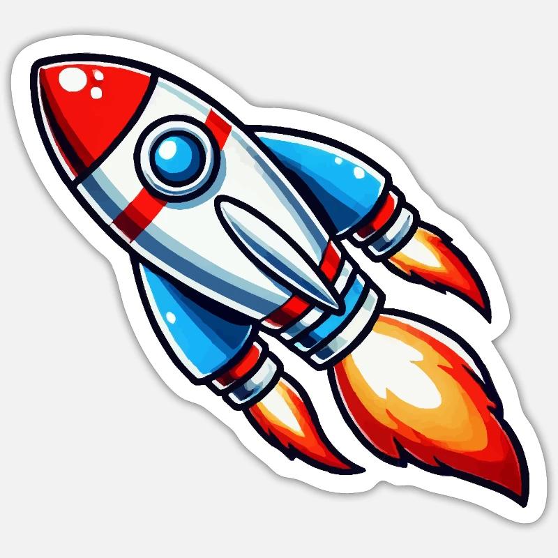 rocket Sticker size S (10 x 10 cm)