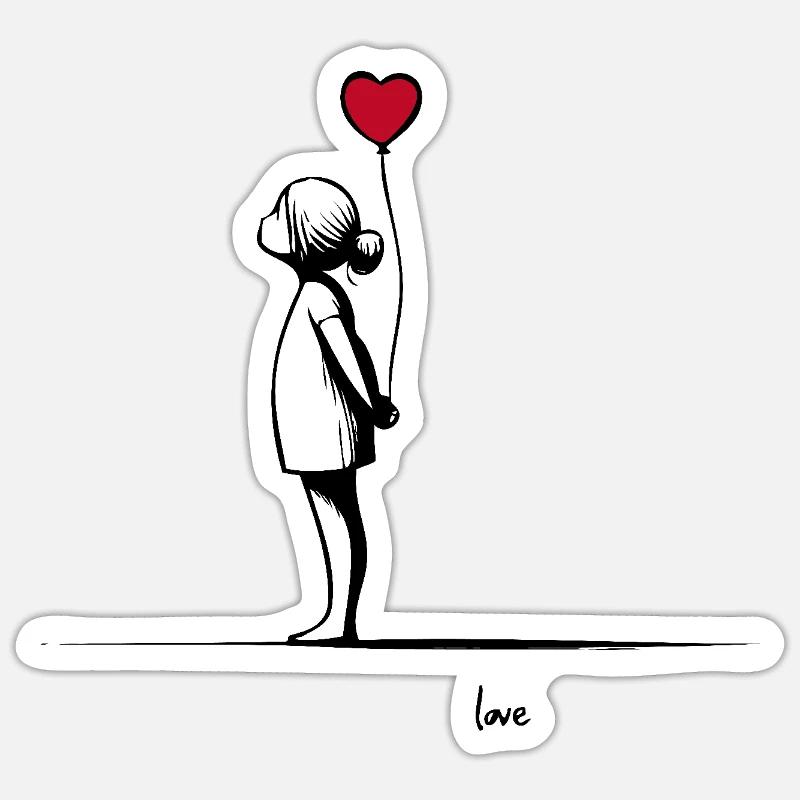 AMOUR - Sticker taille S (10 x 10 cm) - blanc mat