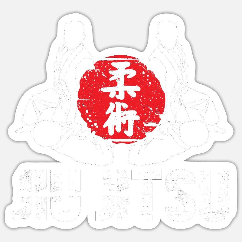 Jiu Jitsu Autodéfense - Sticker taille S (10 x 10 cm) - blanc mat