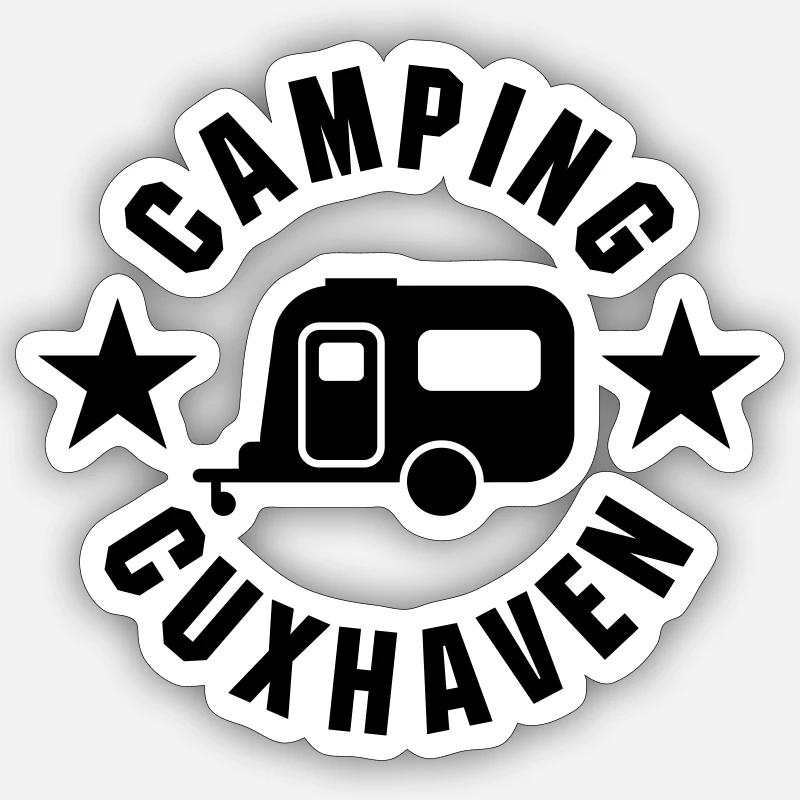 Camping Cuxhaven - Sticker taille S (10 x 10 cm) - blanc mat