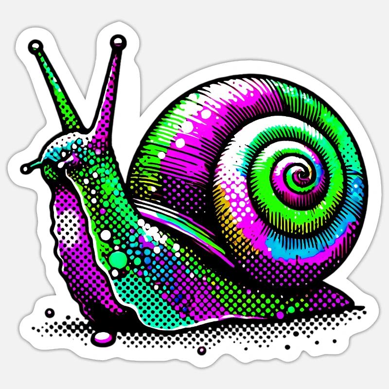 Escargot - Sticker taille S (10 x 10 cm) - blanc mat